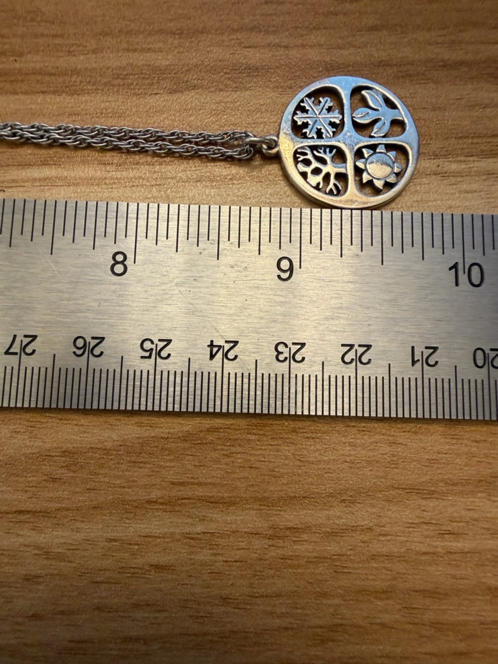 Retired James Avery Four Seasons Round Pendant Necklace in Sterling Silver - Picture 6 of 9